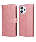 For Xiaomi Redmi 12 4G Classic Calf Texture Flip Leather Phone Case(Rose Gold)