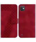 For Wiko Y82 7-shaped Embossed Leather Phone Case(Red)