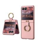 For Motorola Razr 40 Ultra GKK Ultra-thin PC Ring Holder Phone Case(Pink)