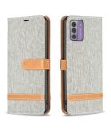 For Nokia G42/G310 Color Matching Denim Texture Horizontal Flip Leather Case(Grey)
