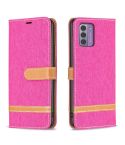 For Nokia G42/G310 Color Matching Denim Texture Horizontal Flip Leather Case(Rose Red)