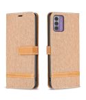 For Nokia G42/G310 Color Matching Denim Texture Horizontal Flip Leather Case(Brown)