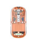 HXSJ T900 Transparent Magnet Three-mode Wireless Gaming Mouse(Orange)