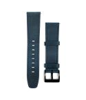 22mm Universal Retro Texture Leather Watch Band(Blue)