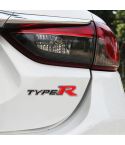 Car TYPE-R Personalized Aluminum Alloy Decorative Stickers, Size:15x3x0.4cm(Black Red)