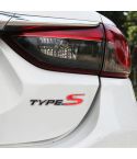 Car TYPE-S Personalized Aluminum Alloy Decorative Stickers, Size:15x3x0.4cm(Black Red)