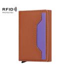 Anti Theft Brush Card Bag, Size:10x6x3cm(Brown)