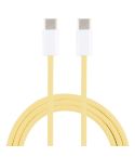 1m USB-C / Type-C to Type-C Macaron Braided Charging Cable(Yellow)