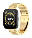 For Amazfit Bip 5 Three Strains Stainless Steel Watch Band(Gold)