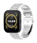 For Amazfit Bip 5 Three Strains Stainless Steel Watch Band(Silver)