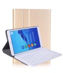 A0T8 For Huawei MatePad T8 8 inch ABS Ultra-thin Detachable Bluetooth Keyboard Voltage PU Leather Tablet Case with Bracket(Gold)