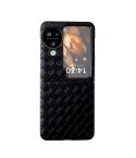 For OPPO Find N3 Flip Woven Texture Shockproof Phone Case(Black)