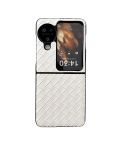 For OPPO Find N3 Flip Woven Texture Shockproof Phone Case(Beige)