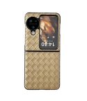 For OPPO Find N3 Flip Woven Texture Shockproof Phone Case(Gold)