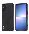 For Sony Xperia 5 V ABEEL PU Leather Black Edge Phone Case(Black)