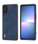 For Sony Xperia 5 V ABEEL PU Leather Black Edge Phone Case(Blue)