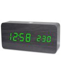 LT-1035 LED Display Digital APP Smart Alarm Clock(Green Light Black Wood)