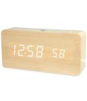 LT-1035 LED Display Digital APP Smart Alarm Clock(White Lamp Bamboo Wood)