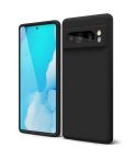 For Google Pixel 8 Pro Ultra Thin Fiber Liquid Silicone Phone Case(Black)