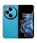For OPPO Find N3 / OnePlus Open Litchi Texture PU + PC Shockproof Phone Case(Blue)