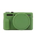 For Canon PowerShot G7 X Mark II / G7X2 Soft Silicone Protective Case with Lens Cover(Green)