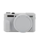 For Canon PowerShot G7 X Mark II / G7X2 Soft Silicone Protective Case with Lens Cover(Grey)