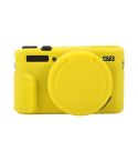 For Canon PowerShot G7 X Mark II / G7X2 Soft Silicone Protective Case with Lens Cover(Yellow)