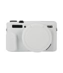 For Canon PowerShot G7 X Mark II / G7X2 Soft Silicone Protective Case with Lens Cover(White)