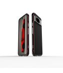 For Google Pixel 8 Aurora Series Metal Frame Phone Case(Black Red)