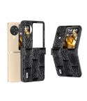 For OPPO Find N3 Flip ABEEL Hinge Genuine Leather Mahjong Pattern Black Edge Phone Case(Black)