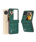 For OPPO Find N3 Flip ABEEL Hinge Genuine Leather Canopy Black Edge Phone Case(Green)