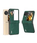 For OPPO Find N3 Flip ABEEL Hinge PU Leather Black Edge Phone Case(Green)