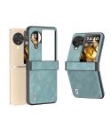 For OPPO Find N3 Flip ABEEL Hinge PU Leather Black Edge Phone Case(Light Blue)