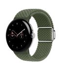 For Google Pixel Watch / Watch 2 Nylon Loop Magnetic Buckle Watch Band(Dark Olive)