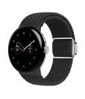 For Google Pixel Watch / Watch 2 Nylon Loop Magnetic Buckle Watch Band(Black)
