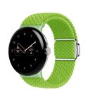 For Google Pixel Watch / Watch 2 Nylon Loop Magnetic Buckle Watch Band(Yellow Green)