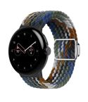 For Google Pixel Watch / Watch 2 Nylon Loop Magnetic Buckle Watch Band(Cowboy Rainbow)