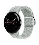 For Google Pixel Watch / Watch 2 Nylon Loop Magnetic Buckle Watch Band(Light Grey)
