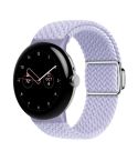 For Google Pixel Watch / Watch 2 Nylon Loop Magnetic Buckle Watch Band(Fog Purple)