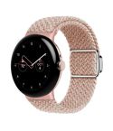 For Google Pixel Watch / Watch 2 Nylon Loop Magnetic Buckle Watch Band(Starlight Pink)