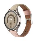 22mm Universal Genuine Leather Watch Band(Light Pink White)