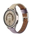 22mm Universal Genuine Leather Watch Band(Purple White)