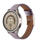 22mm Universal Genuine Leather Watch Band(Purple)