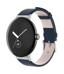 For Google Pixel Watch 2 / Pixel Watch Leather Watch Band(Dark Blue)