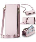 CaseMe ME10 Universal Wallet Phone Case with Lanyard(Pink)