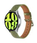 20mm Universal Denim Leather Buckle Watch Band(Grass Green)
