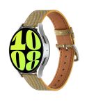 20mm Universal Denim Leather Buckle Watch Band(Yellow)