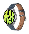 20mm Universal Denim Leather Buckle Watch Band(Dark Blue)