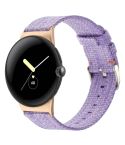 For Google Pixel Watch 2 / Pixel Watch Nylon Canvas Watch Band(Lavender Purple)
