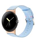 For Google Pixel Watch 2 / Pixel Watch Nylon Canvas Watch Band(Sky Blue)